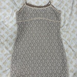 wild fable Lace Slip Dress — Taupe and Cream